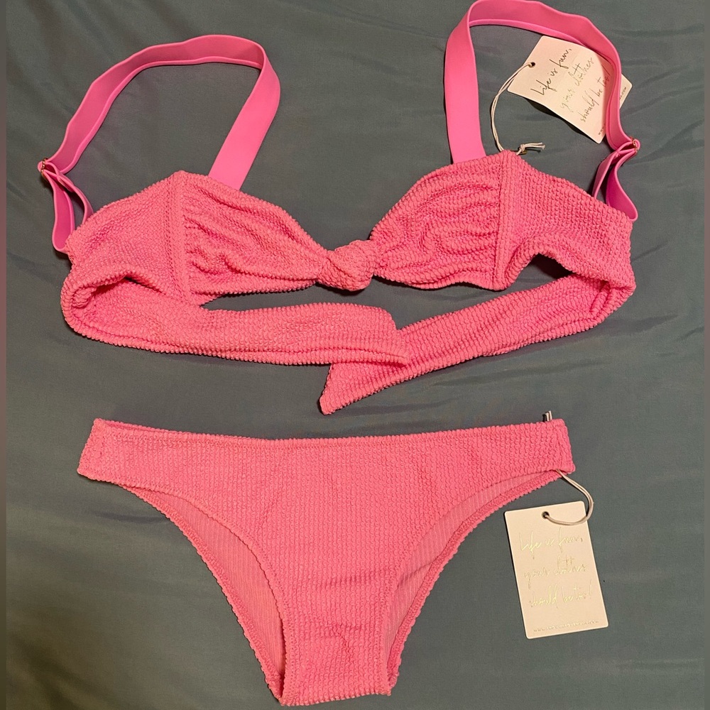 Show Me Your Mumu pink bikini set